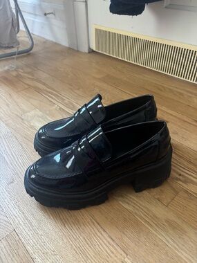 Chunky Black Patent Loafers
